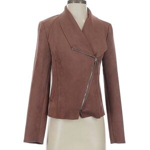 T Tahari Brown Asymmetrical Blazer